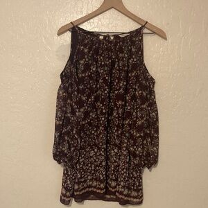 Max Studio Brown Floral Blouse